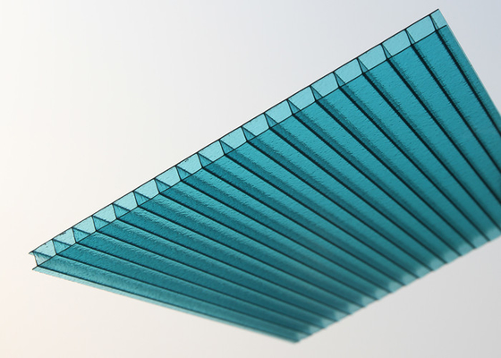 Lake Blue Polycarbonate Sheet , Embossed Hollow Polycarbonate Roof Panel