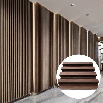 Panel de pared de WPC aislante térmico Instalación fácil con clips y tornillos 3D paneles de pared decorativos de vinilo acribillado