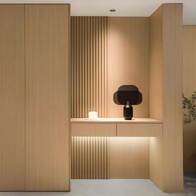 Chapa de madera de PVC de China Paneles de pared de chapa Ventas calientes chapa de madera pvc chapa de madera pvc placa de cristal de carbono para decoración interior