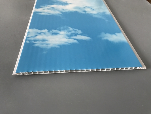 Caliente sellando los 250 paneles del PVC del techo del × 7m m con el cielo azul y las nubes blancas
