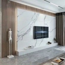 Panel de pared de interior de PVC laminado para diseño de rejilla de fondo