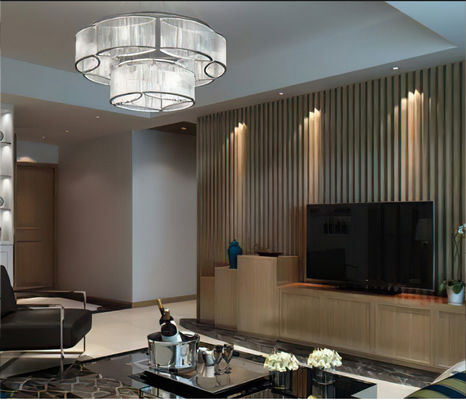 23MM Panel de pared de PVC fluido de interior de PVC impermeable de fibra de bambú Rejilla De PVC decorativo