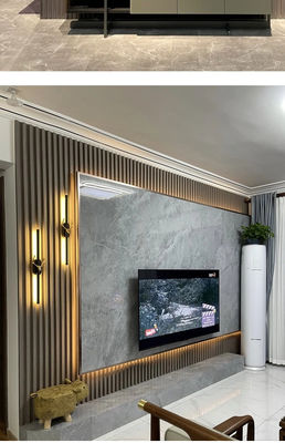 23MM Panel de pared de PVC fluido de interior de PVC impermeable de fibra de bambú Rejilla De PVC decorativo