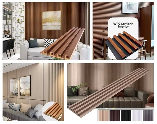 Paneles de pared 3D de PVC con revestimiento de madera de WPC