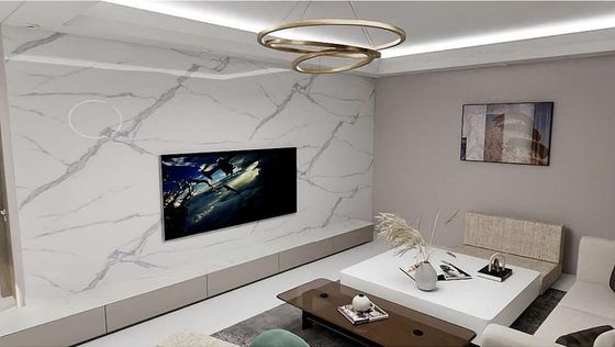 Venta caliente de 3 mm de lámina de mármol UV panel de pared de PVC blanco 1220 * 2440mm placa UV para pared decorativa interior