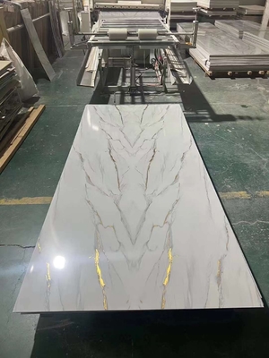 Hoja de mármol de PVC SPC de piedra de plástico panel de pared ecológico revestimiento UV hojas de mármol de pared interior material decorativo