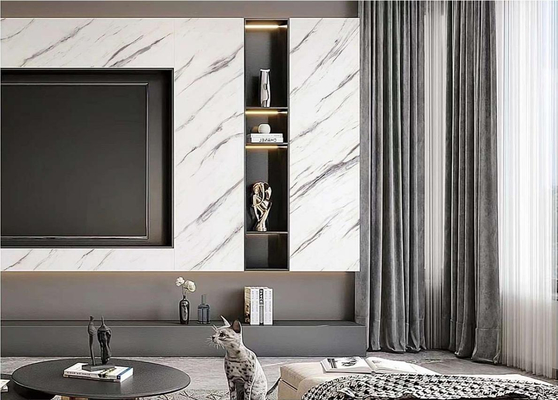 Hoja de mármol de PVC SPC de piedra de plástico panel de pared ecológico revestimiento UV hojas de mármol de pared interior material decorativo
