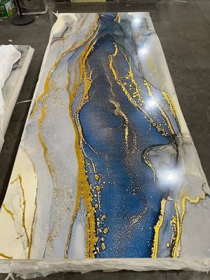 Panel de pared de mármol UV con revestimiento UV impermeable de alto brillo para pared interior