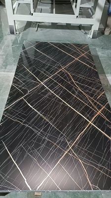 Panel de pared de mármol UV de color gris, tablero de mármol de plástico impermeable para baño