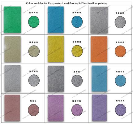 Colorido revestimiento de arena epoxi suelo de efecto mármol barato piso de resina epoxi para el hogar auto nivelación pintura de suelo color arena buena opción para pisos de gimnasio