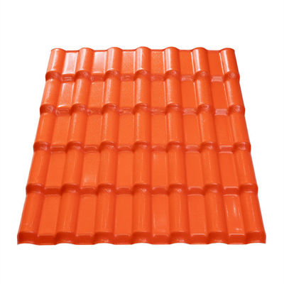 Tejas para tejado de PVC UPVC español populares Color ladrillo R1050 Tejas para tejado de PVC Aislamiento térmico Teja para tejado de PVC UPVC Película ASA duradera