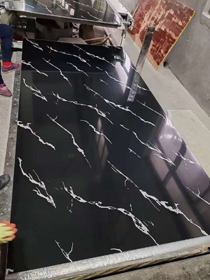 hojas de mármol de PVC UV negro más barato revestimiento de pared interior