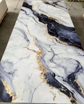Panel de pared de mármol UV con revestimiento UV impermeable de alto brillo para pared interior